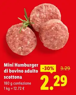 Lidl Mini Hamburger di bovino adulto scottona offerta