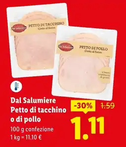 Lidl Dal Salumiere Petto di tacchino o di pollo offerta