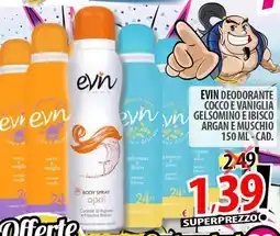 Il Genio Supermercato Evin deodorante cocco e vaniglia gelsomino e ibisco argan e muschio offerta