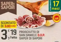 Supermercati Dok Prosciutto di san daniele d.o.p. SAPER DI SAPORI offerta
