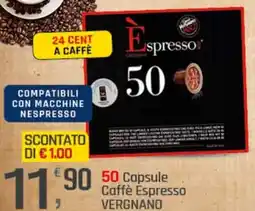 Supermercati Dok 50 capsule caffè espresso vergnano offerta