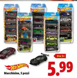Lidl Hot Wheels Macchinine, 5 pezzi offerta