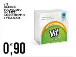 Vantaggio Cash&Carry Vit classic tovagliolo 100 pezzi pacco doppio 2 veli 33x33 offerta