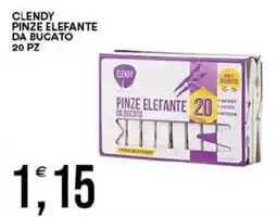 Vantaggio Cash&Carry Clendy pinze elefante da bucato 20 pz offerta