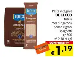 Eurospesa Pasta integrale DE CECCO offerta