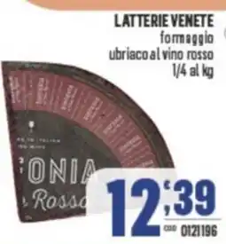 Gruppo di Palo LATTERIE VENETE formaggio Central ubriaco al vino rosso offerta