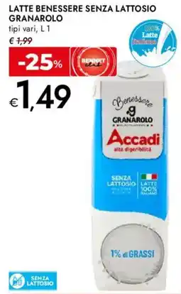Bennet Latte benessere senza lattosio GRANAROLO offerta