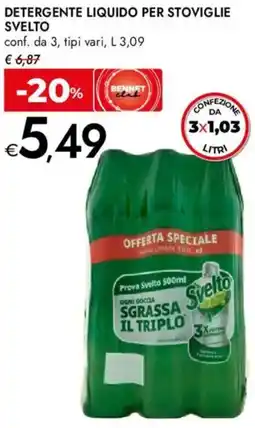 Bennet Detergente liquido per stoviglie SVELTO offerta