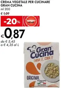 Bennet Crema vegetale per cucinare GRAN CUCINA offerta