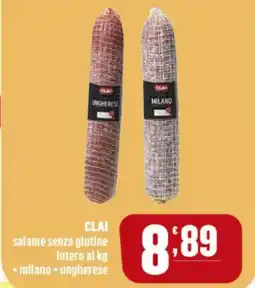 Gruppo di Palo CLAI salame senza glutine Intero offerta