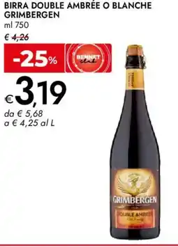 Bennet Birra double ambrée o blanche GRIMBERGEN offerta