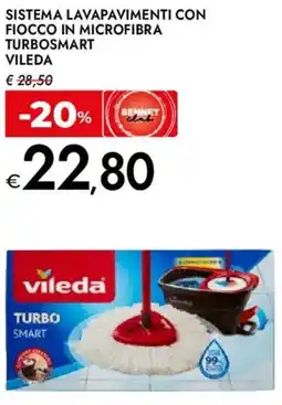 Bennet Sistema lavapavimenti con fiocco in microfibra turbosmart VILEDA offerta