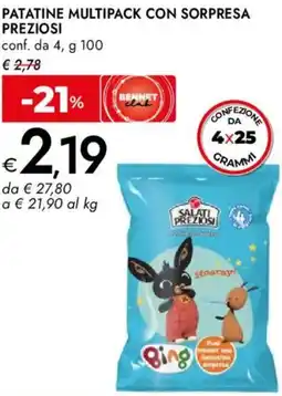 Bennet Patatine multipack con sorpresa PREZIOSI offerta