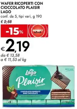 Bennet Wafer ricoperti con cioccolato plaisir LAGO offerta