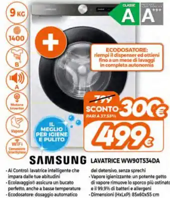Expert Samsung Lavatrice WW90T534DA offerta