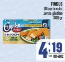 Gruppo di Palo FINDUS 10 bastoncini senza glutine offerta