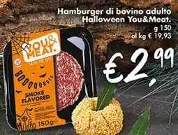 Coal Hamburger di bovino adulto Halloween You&Meat. offerta