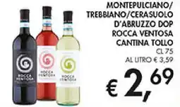 Coal Montepulciano/ trebbiano/cerasuolo d'abruzzo dop rocca ventosa cantina tollo offerta