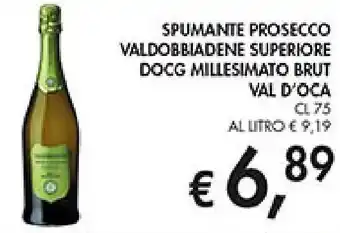 Coal Spumante prosecco valdobbiadene superiore docg millesimato brut val d'oca offerta