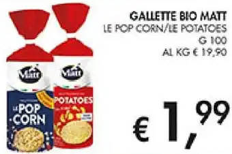 Coal Gallette bio matt le pop corn/le potatoes offerta