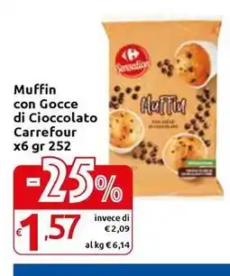 Carrefour Express Muffin con Gocce di Cioccolato Carrefour offerta