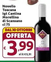 Carrefour Express Novello Toscana Igt Cantina Morellino di Scansano offerta