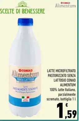 Conad City Latte microfiltrato pastorizzato senza lattosio CONAD ALIMENTUM offerta