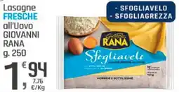 Supermercati Dok Lasagne fresche all'uovo GIOVANNI RANA offerta