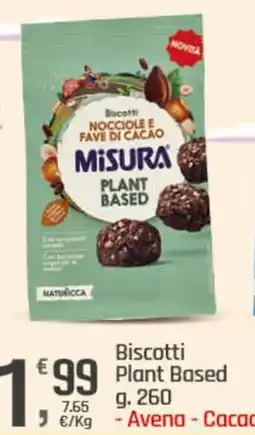 Supermercati Dok Misura Biscotti Plant Based Avena e Cacao offerta