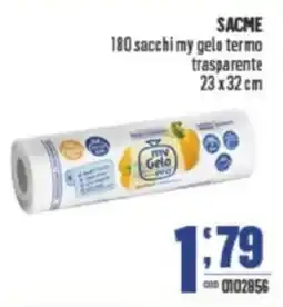 Gruppo di Palo SACME 180 sacchi my gelo termo trasparente 23x32 cm offerta