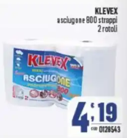 Gruppo di Palo KLEVEX asciugone 800 strappi 2 rotoli offerta