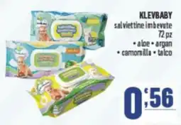 Gruppo di Palo KLEVBABY salviettine imbevute 72pz offerta