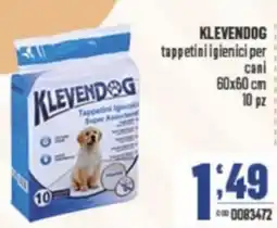 Gruppo di Palo KLEVENDOG tappetini igienici per cani 60x60 cm 10 pz offerta