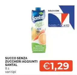 Mercatò Succo senza zuccheri aggiunti SANTAL offerta