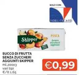 Mercatò Succo di frutta senza zuccheri aggiunti SKIPPER offerta