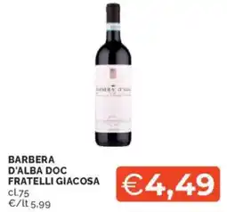 Mercatò Barbera d'alba doc fratelli giacosa offerta
