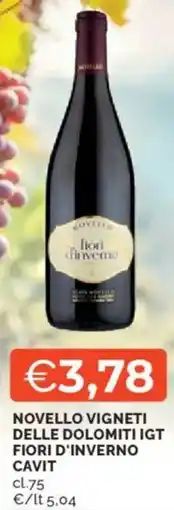 Mercatò Novello vigneti delle dolomiti igt fiori d'inverno cavit offerta