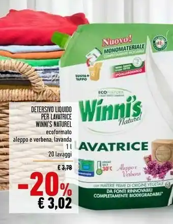 Conad Superstore Winni's naturel detersivo liquido per lavatrice offerta
