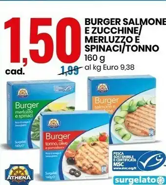 Eurospin Burger salmone e zucchine 160 g(ml) offerta
