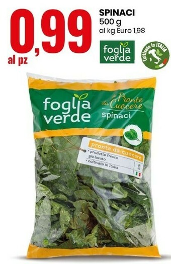 Eurospin Le pronte da cuocere spinaci 500 g(ml) offerta