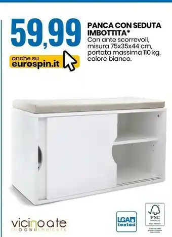 Eurospin Vicino a te panca con seduta imbottita offerta