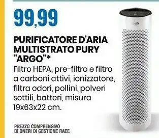 Eurospin Purificatore d' aria multistrato pury offerta