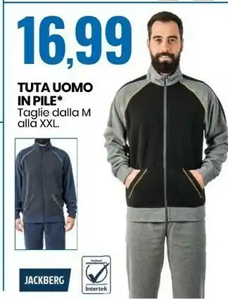 Eurospin Jackberg tuta uomo in pile offerta