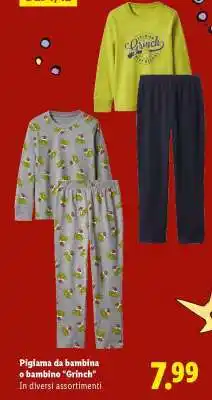Lidl Pigiama da bambina o bambino 'Grinch' offerta