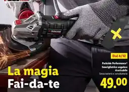 Lidl Parkside Performance Smerigliatrice angolare ricaricabile offerta