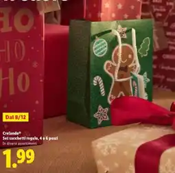 Lidl Crelando Set sacchetti regalo, 4 o 6 pezzi offerta