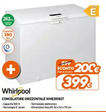 Expert Whirlpool Congelatore Orizzontale WHE39392T offerta