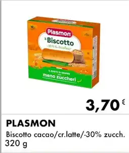 Iper Tosano PLASMON Biscotto cacao/cr.latte/-30% zucch. offerta