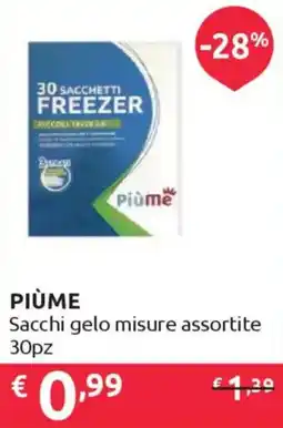 Ipersoap PIÙME Sacchi gelo misure 30pz offerta
