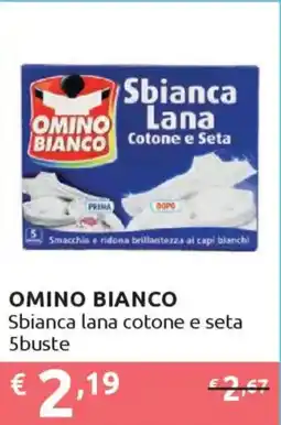 Ipersoap OMINO BIANCO Sbianca lana cotone e seta 5buste offerta
